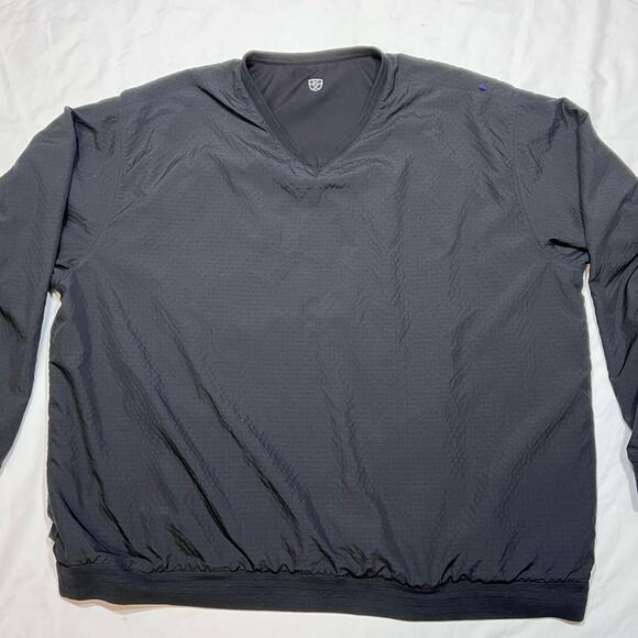 Nike Golf V-Neck Long Sleeve Pullover Reversible Windbreaker Men XXL Black Used - Picture 3 of 9